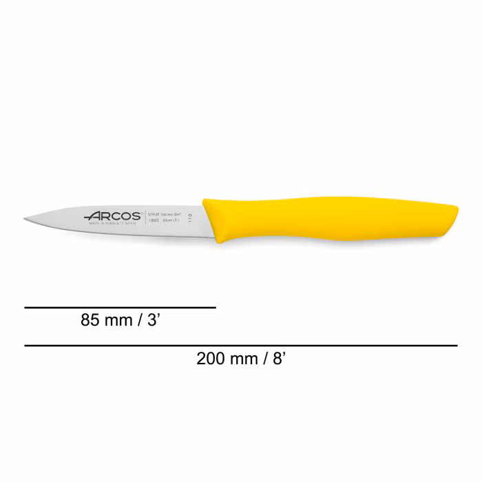 Arcos Cuchillo Mondador Color Amarillo Serie Nova 85 Mm