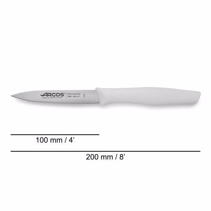 Arcos Cuchillo Mondador Color Blanco Serie Nova 100 Mm