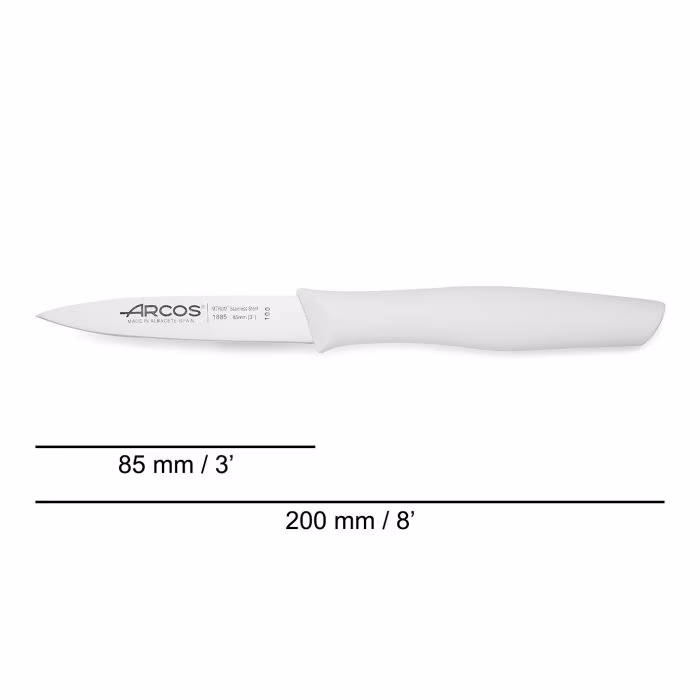 Arcos Cuchillo Mondador Color Blanco Serie Nova 85 Mm