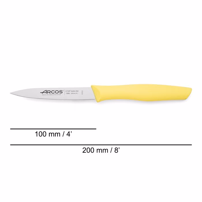 Arcos Cuchillo Mondador Color Limón Serie Nova 100 Mm