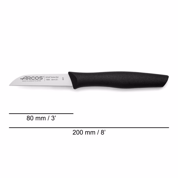 Arcos Cuchillo Mondador Color Negro Serie Nova 80 Mm