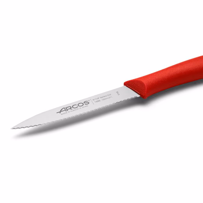 Arcos Cuchillo Mondador Color Rojo Perlado Serie Nova 100 Mm