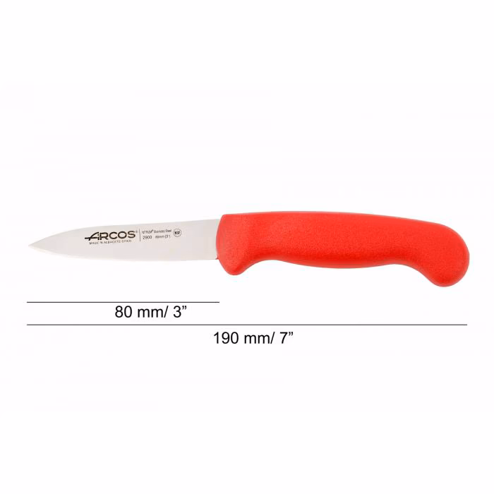 Arcos Cuchillo Mondador Color Rojo Serie 2900 80 Mm