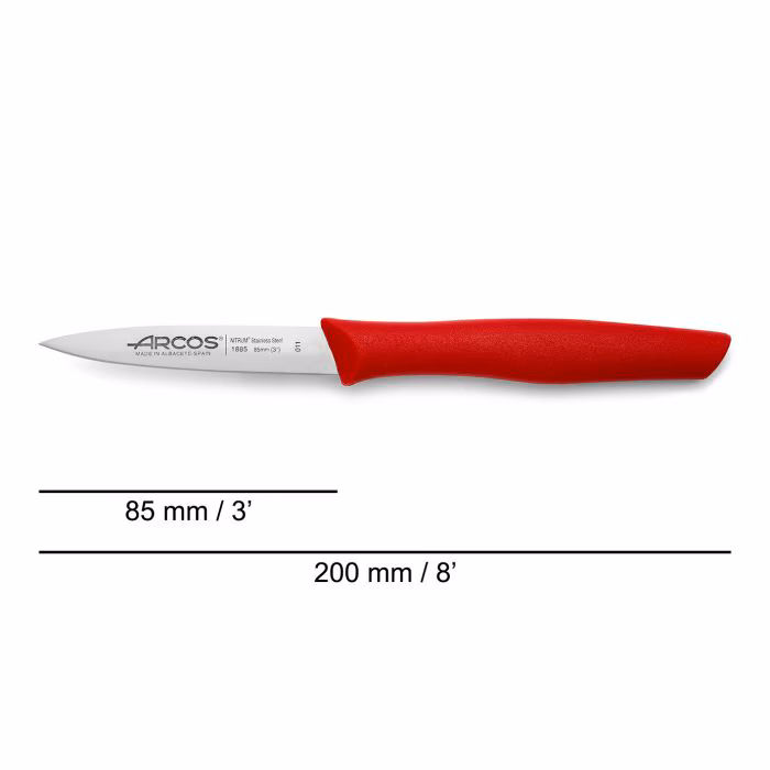 Arcos Cuchillo Mondador Color Rojo Serie Nova 85 Mm