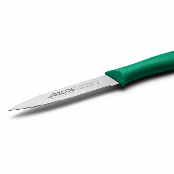 Arcos Cuchillo Mondador Color Verde Perlado Serie Nova 100 Mm