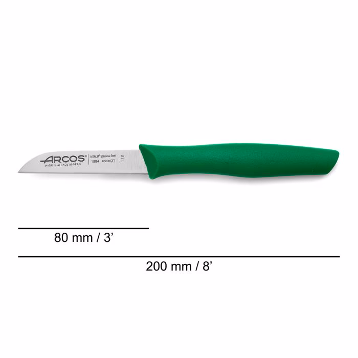 Arcos Cuchillo Mondador Color Verde Serie Nova 80 Mm