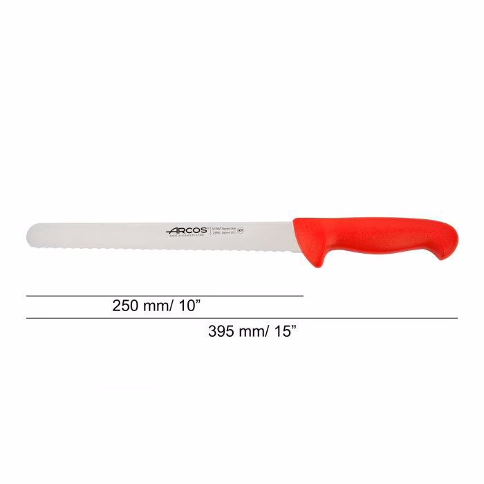 Arcos Cuchillo Pastelero Colo Rojo Serie 2900 250 Mm