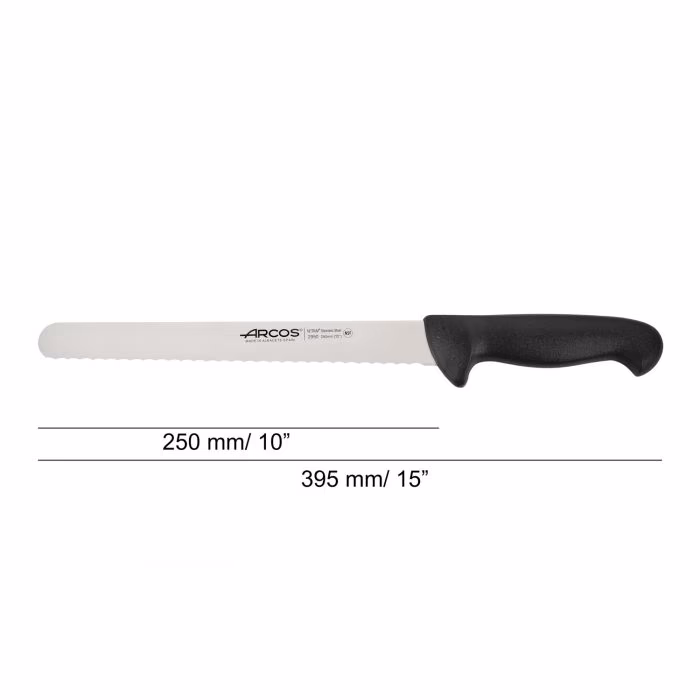 Arcos Cuchillo Pastelero Color Negro Serie 2900 250 Mm