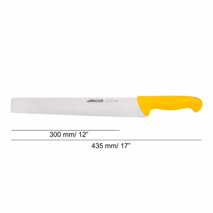 Arcos Cuchillo Salami Color Amarillo Serie 2900 300 Mm
