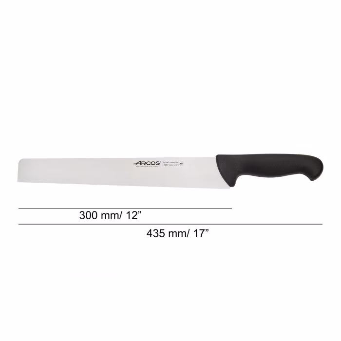 Arcos Cuchillo Salami Color Negro Serie 2900 300 Mm