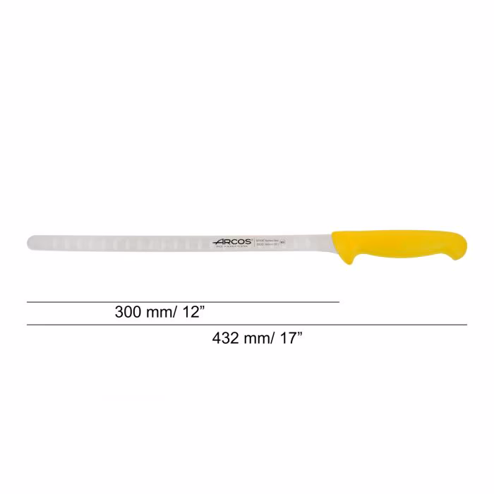 Arcos Cuchillo Salmón Color Amarillo Serie 2900 300 Mm
