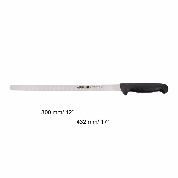 Arcos Cuchillo Salmón Color Negro Serie 2900 300 Mm