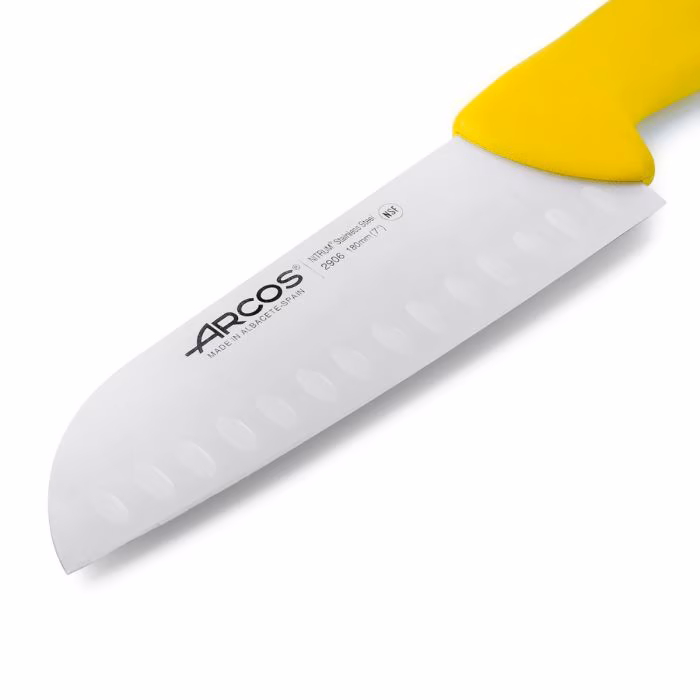 Arcos Cuchillo Santoku Color Amarillo Serie 2900 180 Mm