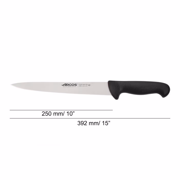 Arcos Cuchillo Trinchante Color Negro Serie 2900 250 Mm