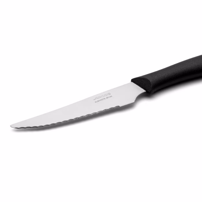 Arcos Juego 6 Piezas Cuchillos Chuleteros Color Negro Serie Nova