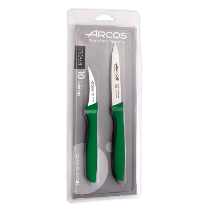 Arcos Juego cuchillos mondadores color verde Serie Nova