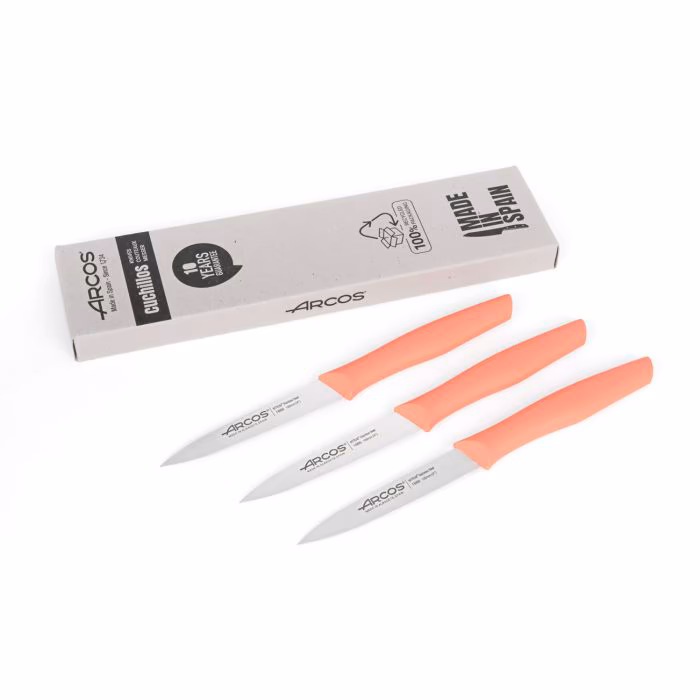 Arcos Set Cuchillos Mondadores Color Coral Serie Nova