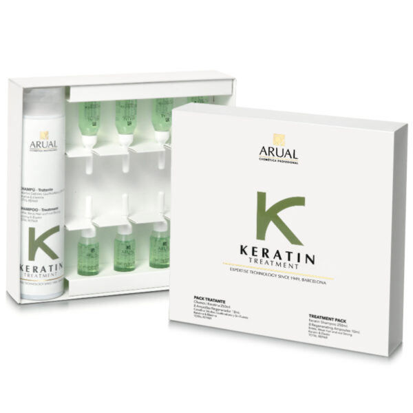Arual PACK TRATANTE-Champú Keratina + 8 Ampollas