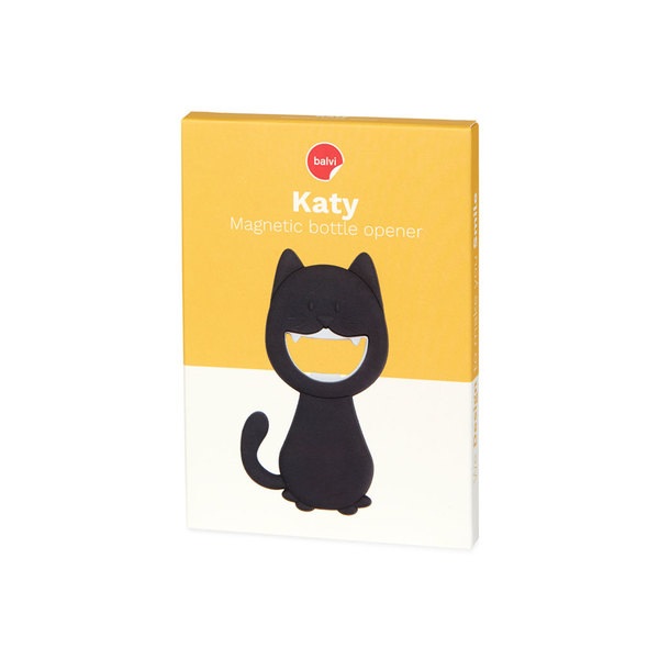 Balvi Balvi Abrebotellas Katy Color Gris En Forma De Gato Magnético Plástico PVC/metal