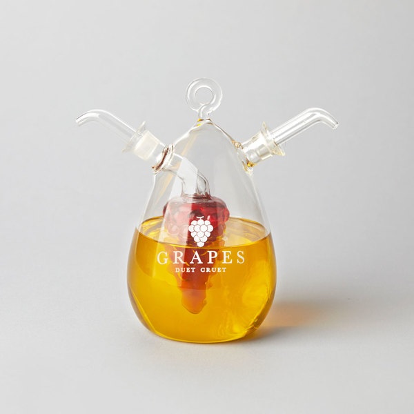 Balvi Balvi - Aceitera Doble. Aceitera Y Vinagrera Vintage De 450 Ml + 50 Ml En Vidrio. Sistema Antigoteo