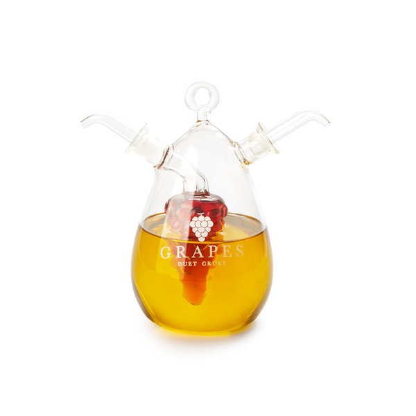 Balvi Balvi - aceitera doble. Aceitera y vinagrera vintage de 450 ml + 50 ml en vidrio. Sistema antigoteo