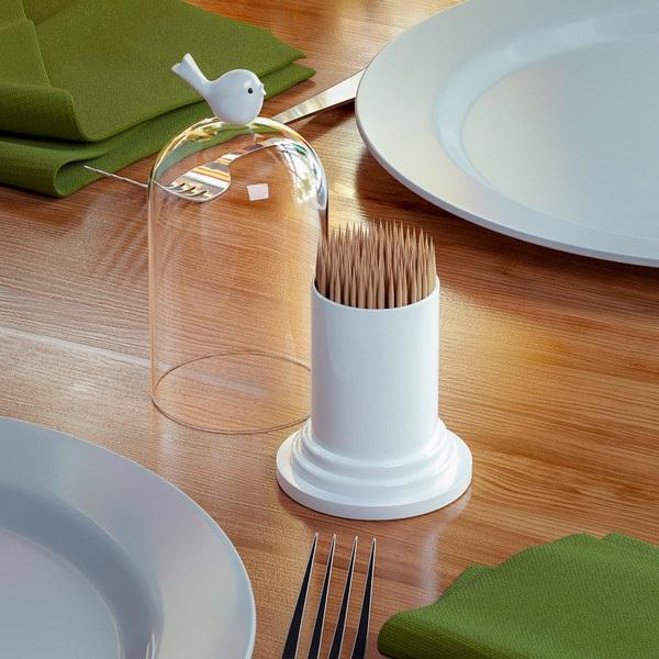 Balvi Balvi - Birdie Palillero Y Dispensador De Bastoncillos De Algodón. Con Tapa Transparente. Diseño Orig