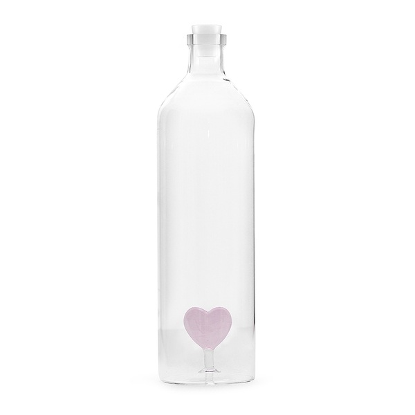 Balvi Balvi Botella Love Botella 1 2L para agua Figura fijada en el interior Tapón de silicona Borosilicato