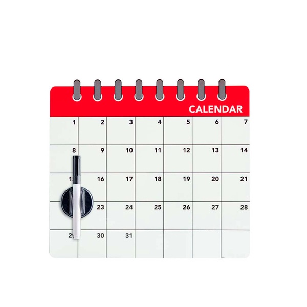 Balvi Balvi - Calendar pizarra magnética para puerta de nevera. Anota tu lista de la compra. Incluye un rot