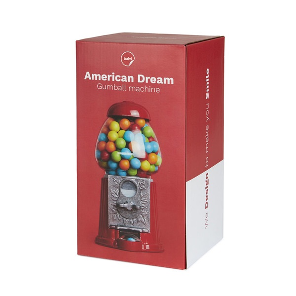 Balvi Balvi Chicletera American Dream Rojo Hucha Y Dispensador De Caramelos Chicles Chocolates Frutos Se
