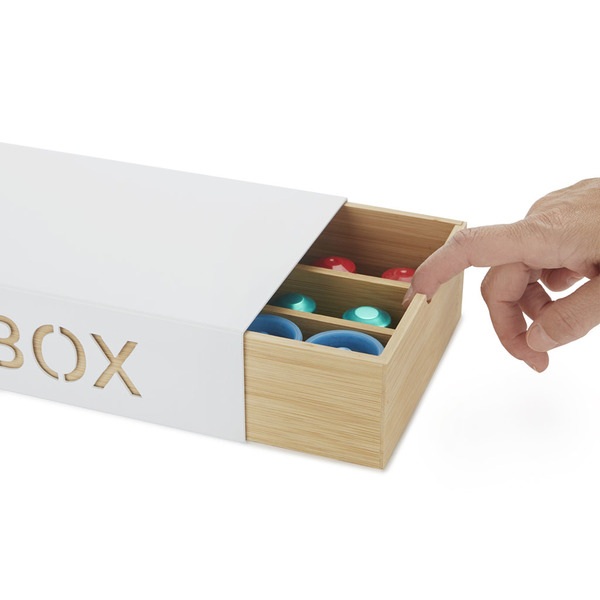 Balvi Coffee Box Blanco Metal/bambú-27814