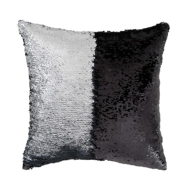 Balvi Balvi Cojín Magic Color Negro/plateado Colores Reversibles Incluye Funda Extraíble Y Relleno Poliéste