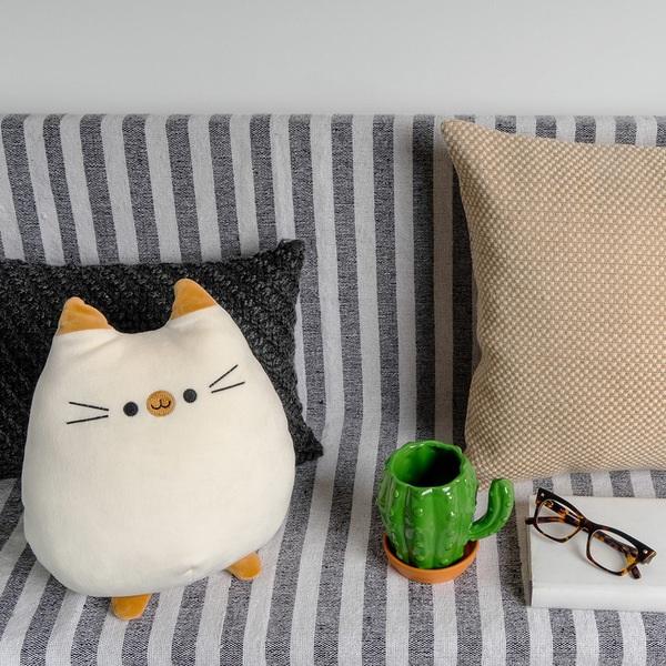 Balvi Balvi Cojín Sweet Kitty Color Blanco Forma De Gato Suave Y Muy Blando Poliéster