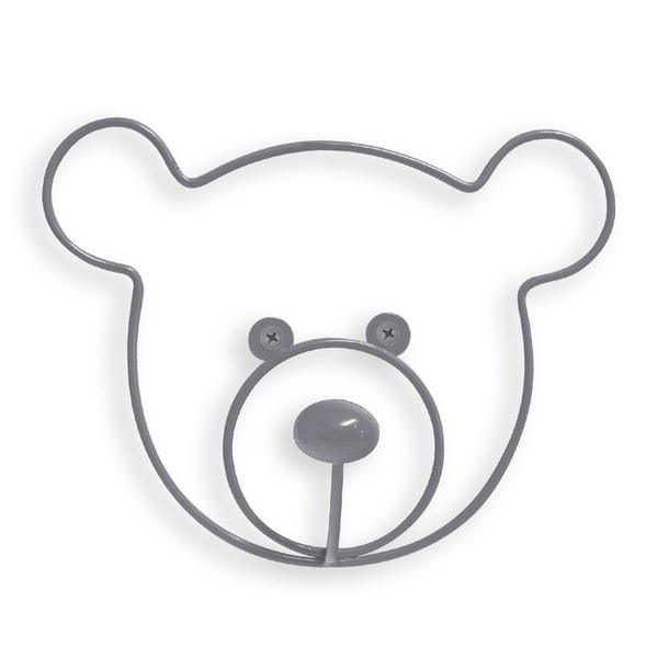 Balvi Balvi Colgador Pared The Bear Color Gris Set De 2 Colgadores Con Forma De Cabeza De Oso Hierro