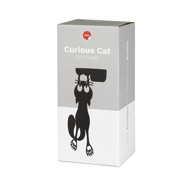 Balvi Colgador Puerta Curious Cat Negro-27039