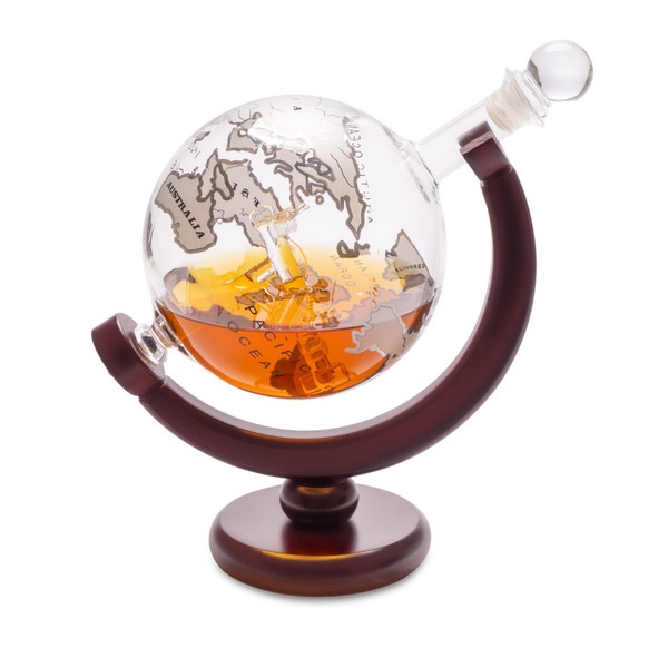 Balvi Decantador Whisky Globe Vidrio/madera-27167