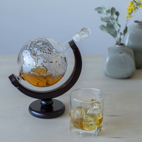 Balvi Decantador Whisky Globe Vidrio/madera-27167