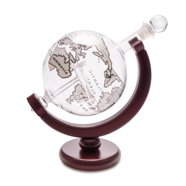Balvi Decantador whisky Globe vidrio/madera-27167