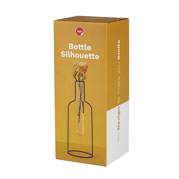 Balvi Florero Bottle Silhouette Negro-27323