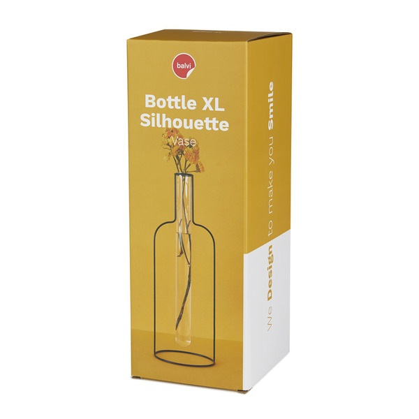 Balvi Florero Bottle Silhouette XL Negro-27457