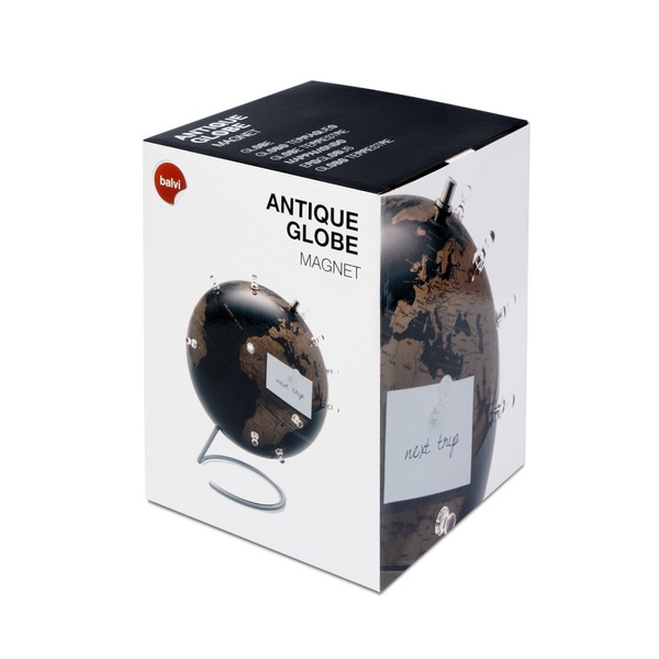 Balvi Balvi Globo Terráqueo Antique Globe Color Negro Magnético Con 12 Imanes Metal