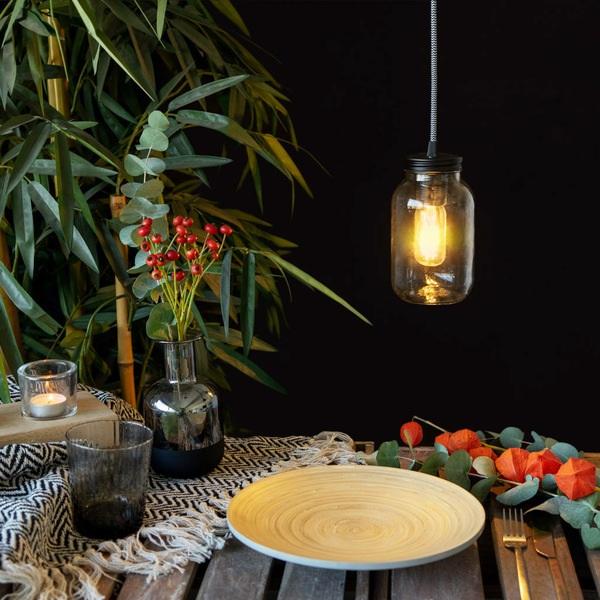 Balvi Balvi Lámpara De Mesa Light Jar Incluye Kit Para Colgar En Pared Cristal 18 5 Cm