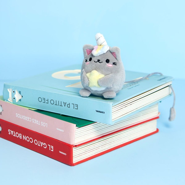 Balvi Marcapáginas Fluffy Kawaii Starry Gris-27882