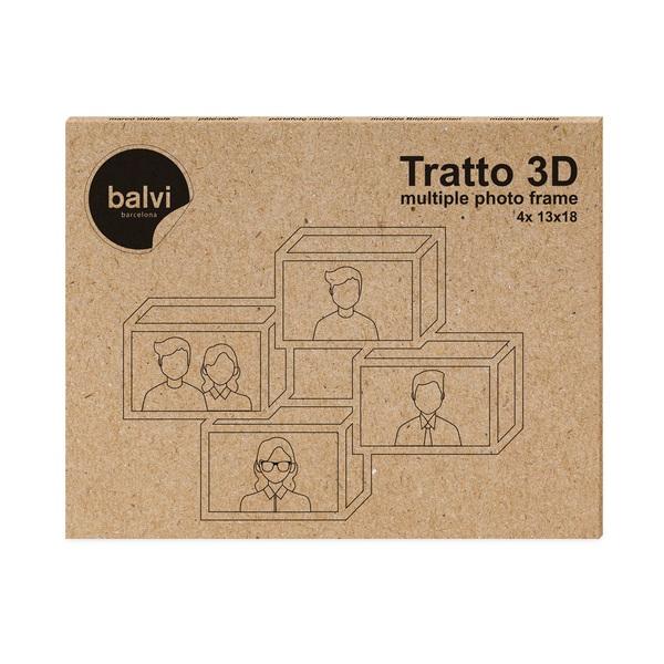 Balvi Balvi Marco Múltiple Tratto Color Blanco Marco Para 4 Fotos De 13x18 Cm Marco De Pared Madera DM