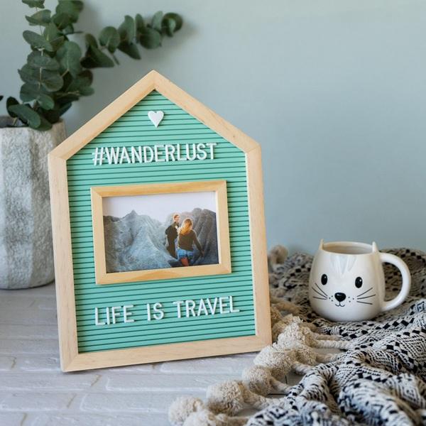 Balvi Balvi Marco & Tablero Letras Home Color Verde Para Fotos De 10x15 Con Letras Números Y Símbolos Made