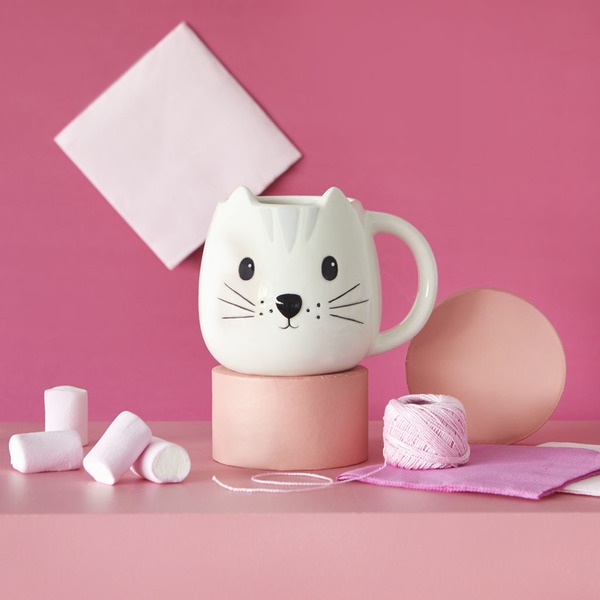 Balvi Balvi Mug Kitty Taza En Forma De Cabeza De Gato Capacidad 400ml Apta Para Lavavajillas Y Microondas C