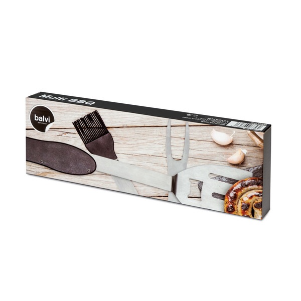 Balvi Balvi Multiherramienta Barbacoa Multi BBQ Color Negro 5 Hermientas Plegable Acero/aluminio