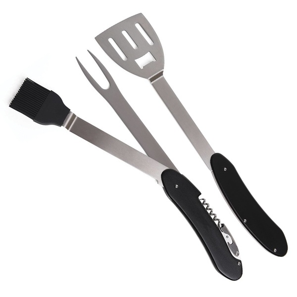 Balvi Balvi Multiherramienta Barbacoa Multi BBQ Color Negro 5 Hermientas Plegable Acero/aluminio