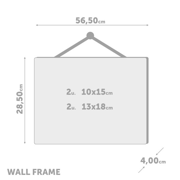 Balvi Balvi - Nebraska Marco De Fotos. Capacidad: 4 Fotos De Diversos Tamaños. Modelo De Pared. Color: Teka