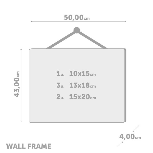 Balvi Balvi - Nebraska Marco De Fotos. Capacidad: 6 Fotos De Diversos Tamaños. Modelo De Pared. Color: Teka