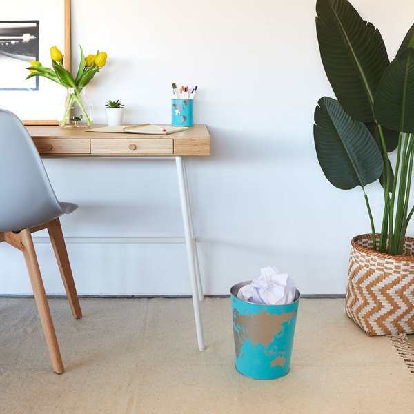 Balvi Papelera Globe Turquesa-27539